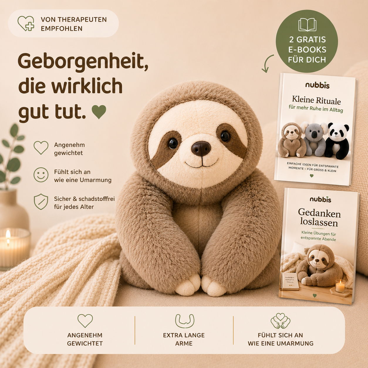 Die Nubbis™ - Gewichtete Kuscheltiere